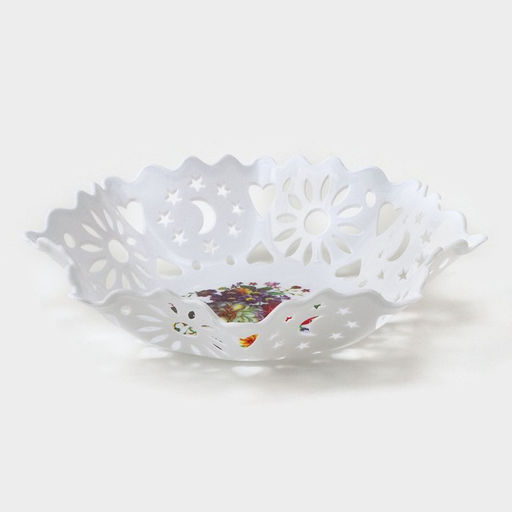 Цена за 2 шт. Ваза для хлеба и фруктов «Кубань. Месяц», d=20 см, белый, рисунок МИКС