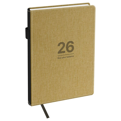 Ежедневник BG 2026г. А5 176л. "Fillsta. Warm beige" (DdA5_09612) бежевый, тв.переплет, кожзам