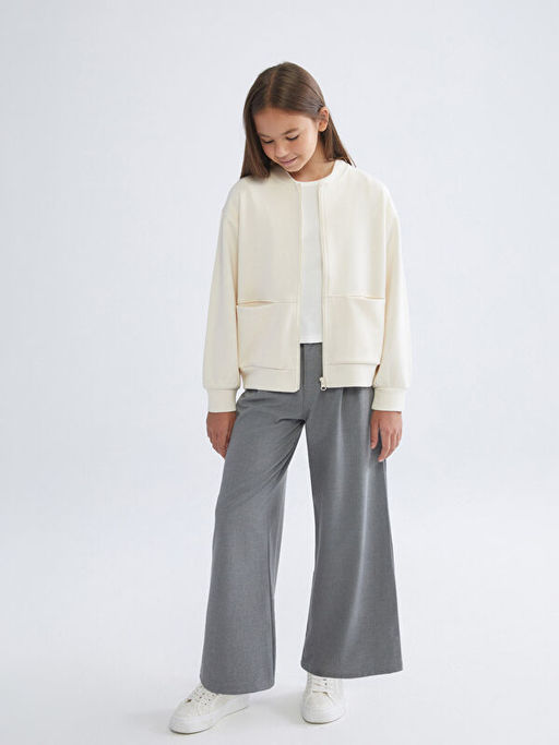 K?z ?ocuk Fermuarl? Sweatshirt