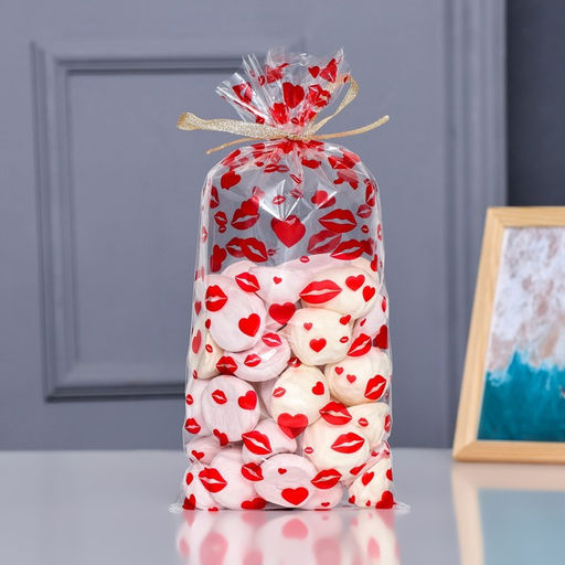 Цена за 50 шт. Пакет фасовочный БОПП, Поцелуи 15?30 см