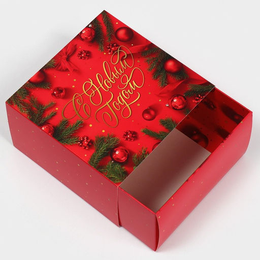 Коробка сборная Новогодние шары, 14 х 14 х 8 см - Дарите счастье фото 3