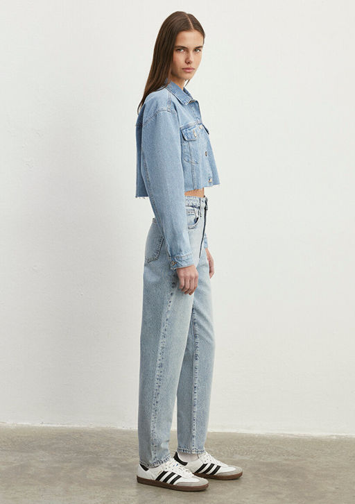 Brenda 90lar Indigo Mavisi Jean Ceket фото 4