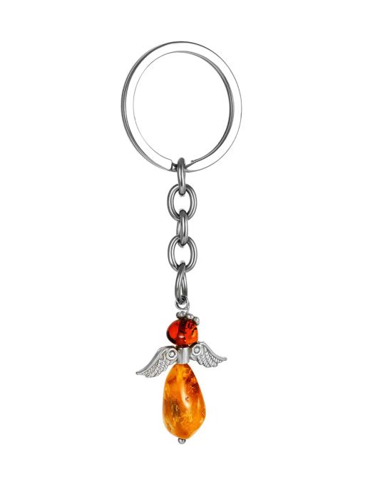 Брелок из натурального балтийского янтаря разных оттенков Ангелок