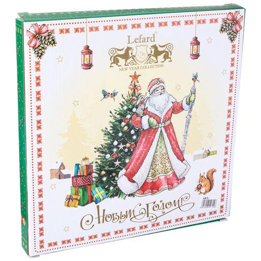 ТАРЕЛКА ОБЕДЕННАЯ LEFARD ДЕД МОРОЗ И СНЕГУРОЧКА 27СМ ЗЕЛЕНАЯ  фото 2