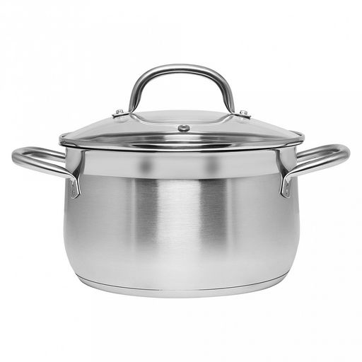 Кастрюля из нержавеющей стали Victoria 5,4л, д22см, h13см, s0,5мм, дно s3мм, стеклянная крышка, цветная коробка, Appetite (Китай) Подходит для всех видов плит, включая индукционную. - Домашняя мода фото 4