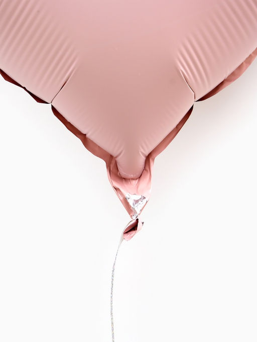 Цена за 2 шт. Воздушный шар фольгированный 36" «Розовое сердце с бантом»