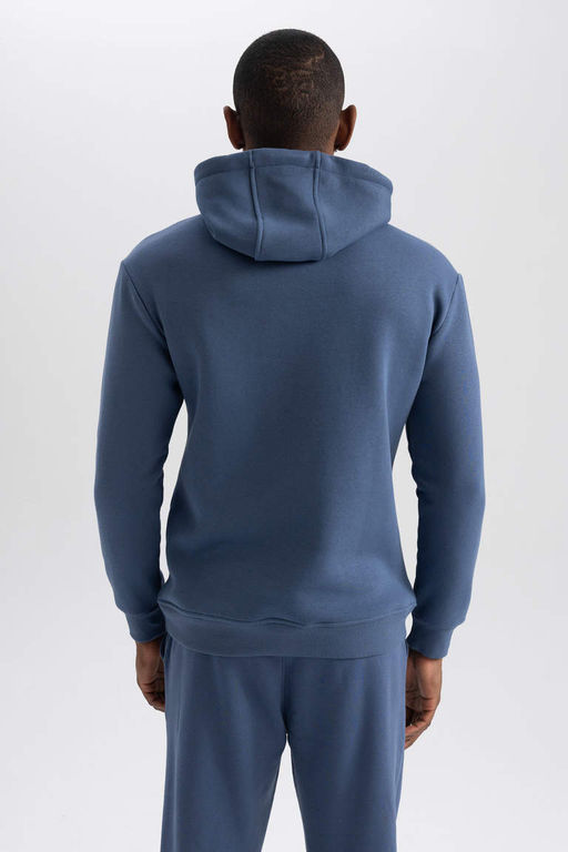 Толстовка обычного кроя с капюшоном и мягким пухом внутри - Defacto фото 6