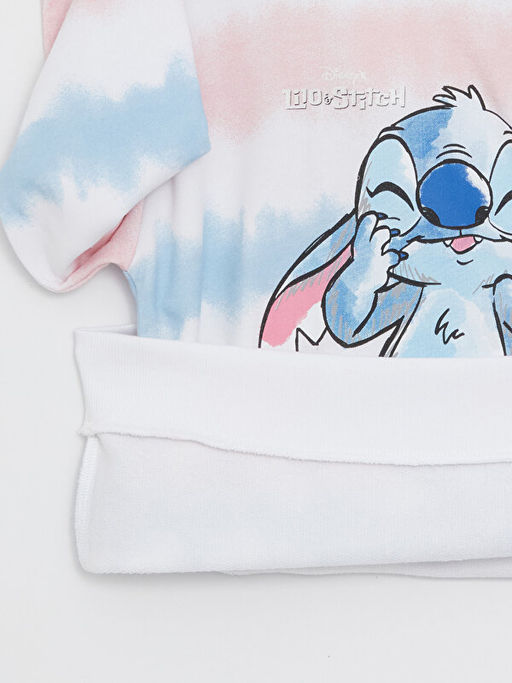 Lilo ve Stitch Bask?l? Uzun Kollu K?z ?ocuk Hoodie - Waikiki фото 2