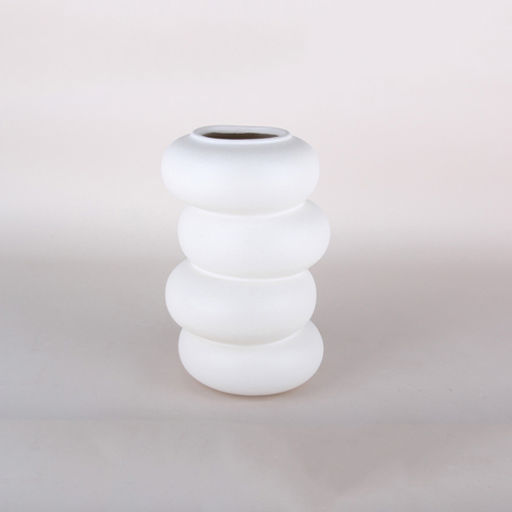 Ваза для цветов 6660 8х13х23 см, белая /КОРАЛЛ/