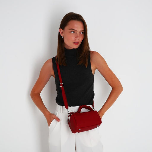 Сумка-багет на молнии, цвет красный - Simaland фото 8
