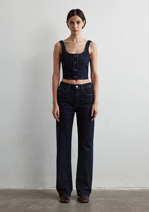 Victoria Gold Premium Koyu Rinse Jean Pantolon - Mavi фото 3