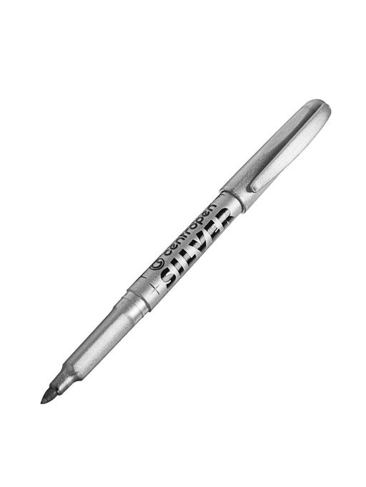 Цена за 10 шт. Маркер для декора Centropen 2690, перманентный, узел 3.8 мм, линия 1.5-3.0 мм, серебристый