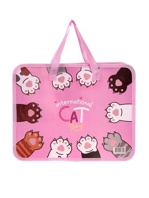 Папка с ручками «Лапки», А4, пластиковая, 70 мм, 322×256 мм