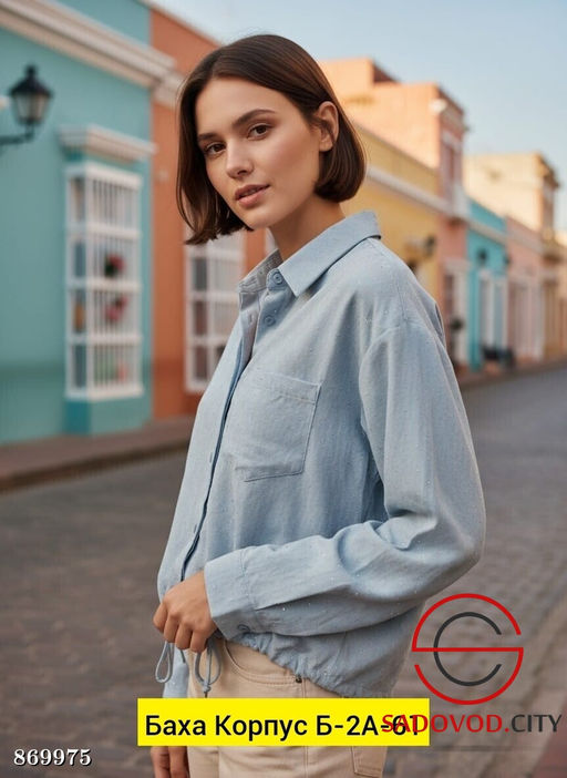 Рубашка женская с карманом - Fiona фото 5