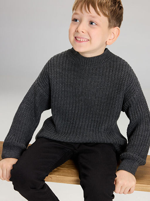 Bisiklet Yaka Triko Erkek ?ocuk Kazak