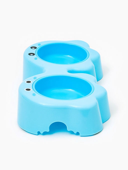 Миска двойная «Приведение», 2×160 мл, пластик, голубая