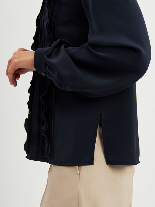 Блузка с рюшами OD-976-2 т.синий