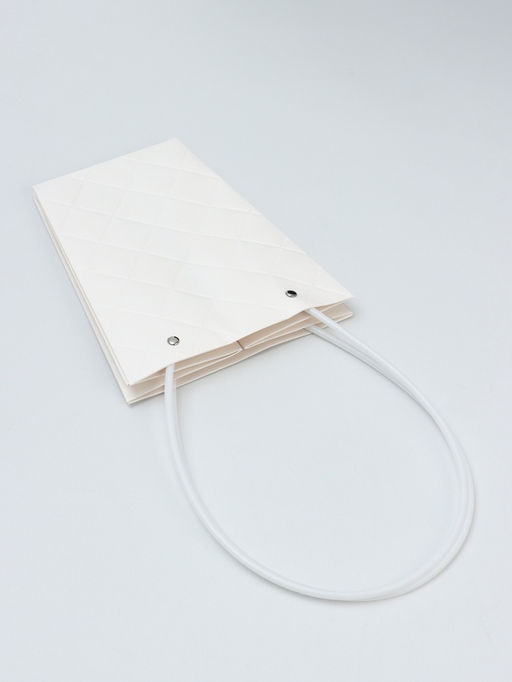 Цена за 10 шт. Сумка для цветов тиснение белая влагостойкая, 17x17-11.5x11.5-20 см - UPAK LAND фото 6