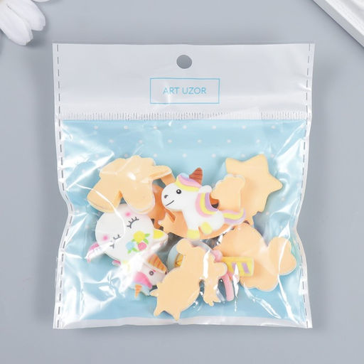 Декор для творчества пластик «Единорожки», набор 10 шт.