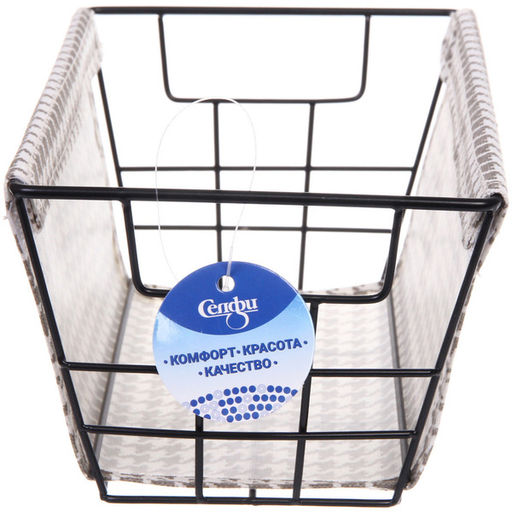 Корзинка для хранения металлическая "ЭЛИНТ", цвет пастельно серый, 25*15*12см (лейбл Селфи)