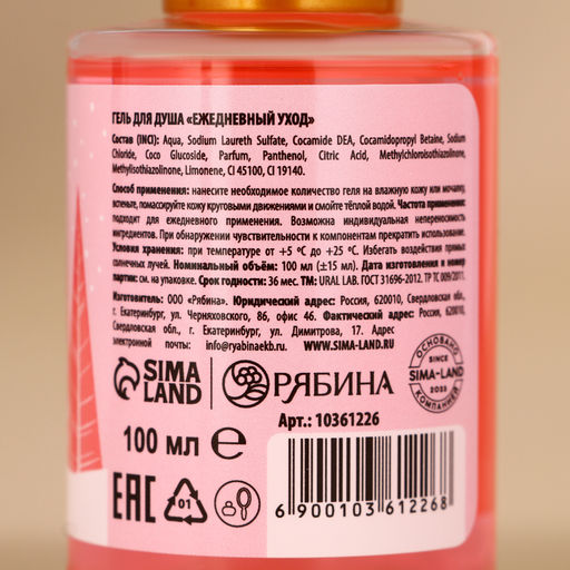 Подарочный набор новогодний URAL LAB Рождественская почта: гель для душа 100 мл и мист для тела 88 мл