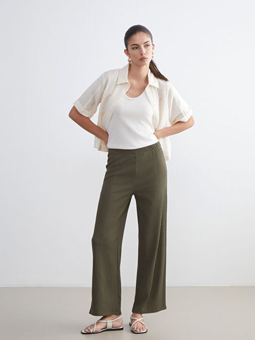 Beli Lastikli Dokulu Kad?n Pantolon