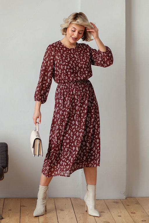 Платье МП-23 цветы на бордо - Took a look фото 5