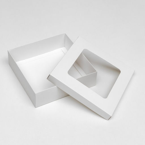 Цена за 5 шт. Коробка подарочная складная, упаковка, крышка-дно, с окном, белая, 20?20?6 см - UPAK LAND фото 4