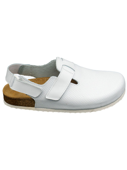 12 | Brankos Мужские медицинские сабо кожаные (белый перфорация) - Milka shoes&more фото 2