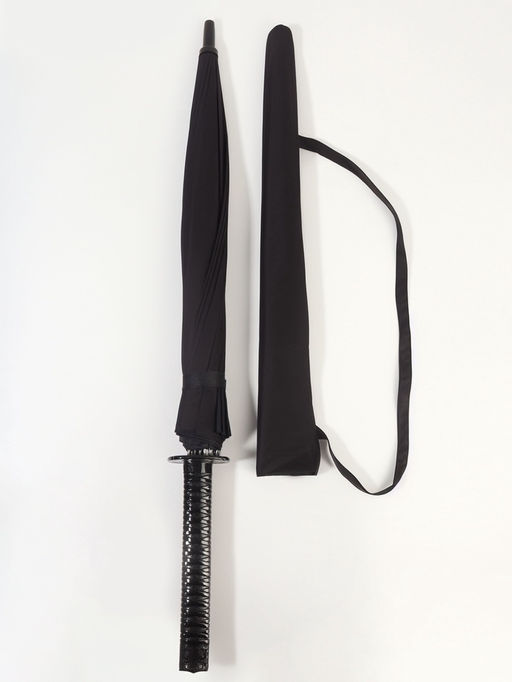 Зонт - трость полуавтоматический «Катана», эпонж, 16 спиц, R=51/60 см, d=102 см, чёрный