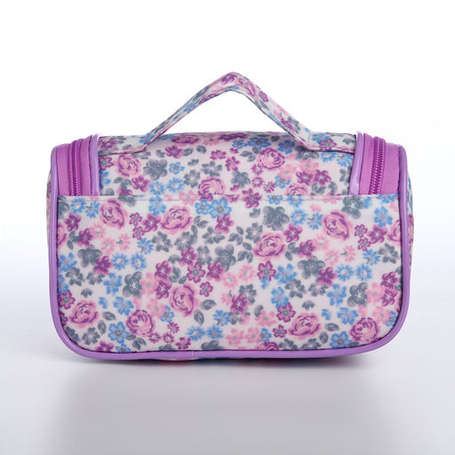Косметичка-сумка на молнии, с принтом Цветочная поляна, сиреневая - Simaland фото 2