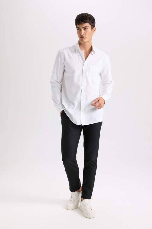 Twill Chino K?sl?k Kumas Pantolon Slim Fit Dar Kesim Dar Paca Basic Duz Cepli - Defacto фото 3