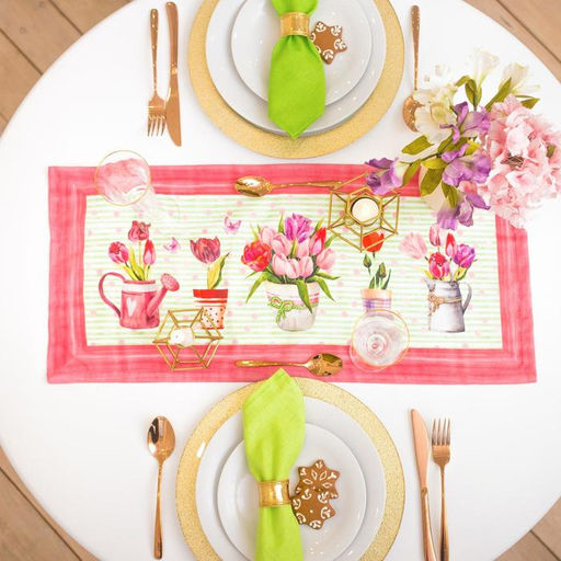 Дорожка на стол Этель Тюльпаны 30х70 см, 100% хл, саржа 190 гр/м2  фото 2