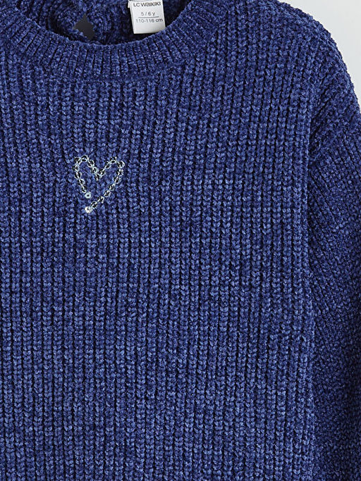 Kalp Nak??l? K?z ?ocuk Triko Kazak