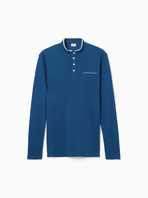 Футболка с длинным рукавом мужская MINAKU синяя, р-р 46