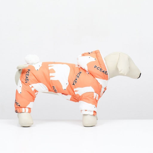 Комбинезон Стиляга, размер S (ДС 25 см, ОШ 29 см, ОГ 40 см) белый/оранжевый - Simaland фото 2