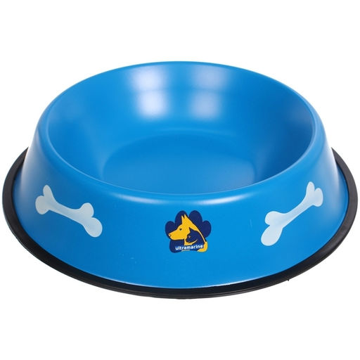 Цена за 2 шт. Миска из нержавеющей стали с силиконовым нескользящим ободком "ЛЮБИМЫЙ БРО", цвет синий, 26см (наклейка)