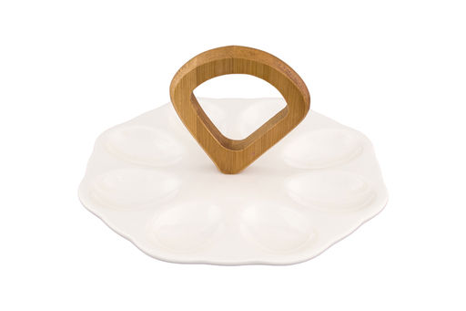 Тарелка д/фарш. яиц 21*21*10,5 см ХВ + 2 дер. ручки - Elan gallery фото 6