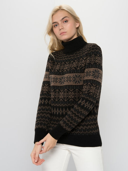 Джемпер высокое горло л1142 черный