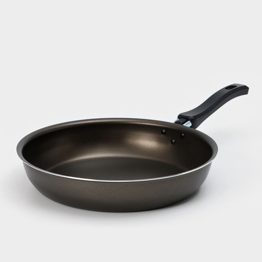 Сковорода «Классика атлас», d=26 см, пластиковая ручка, стеклянная крышка, антипригарное покрытие, алюминий, коричневая