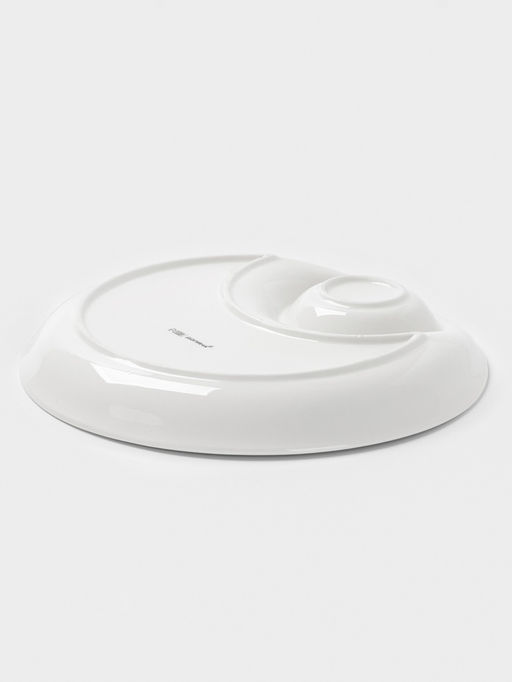 Блюдо с соусником Доляна White Label, d=25 см, фарфор, белое