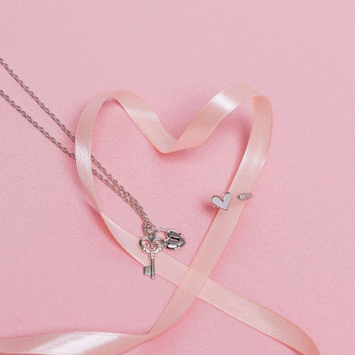 Кольцо «Сердце», мультяшное, белое в серебре, безразмерное