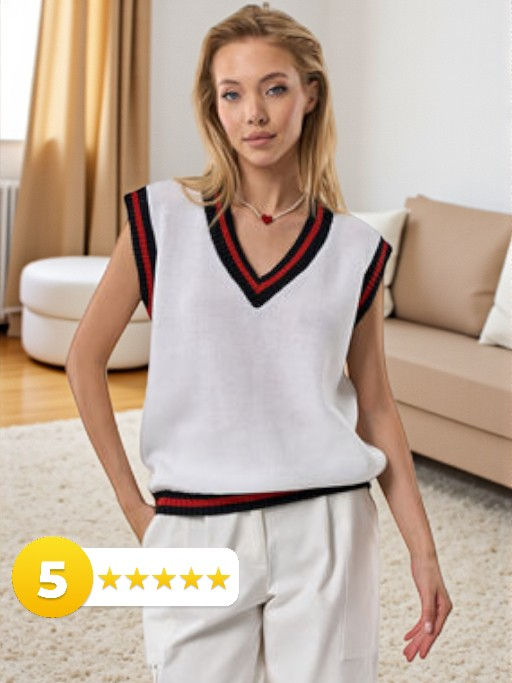 Жилет свободного силуэта с резинкой белый