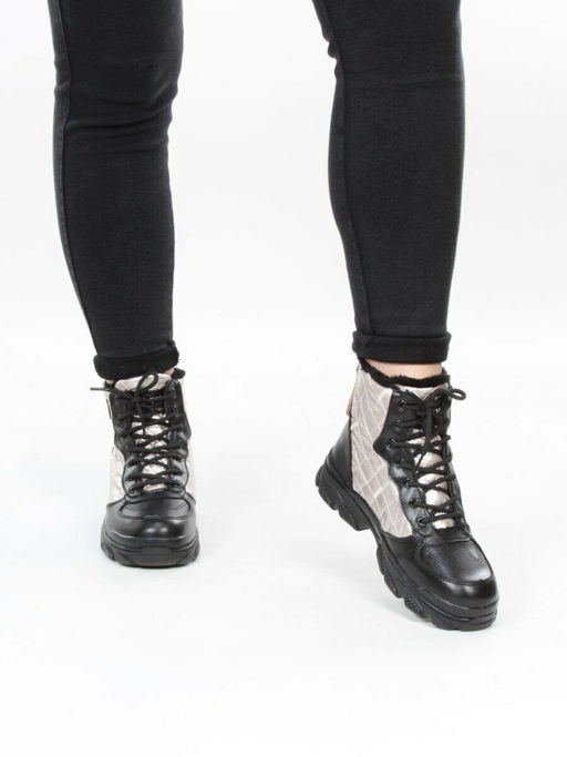 04-2221-4 BLACK Ботинки зимние женские (искусственные материалы) - Фабричный китай фото 2