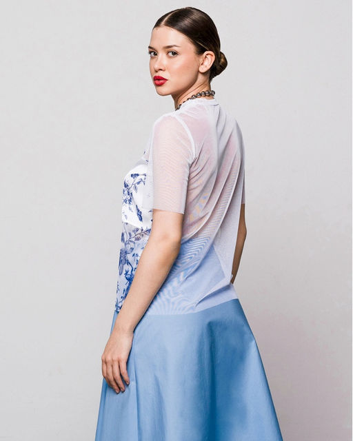 авторская футболка из сетки с шелковой вставкой - Sahar art lab фото 17