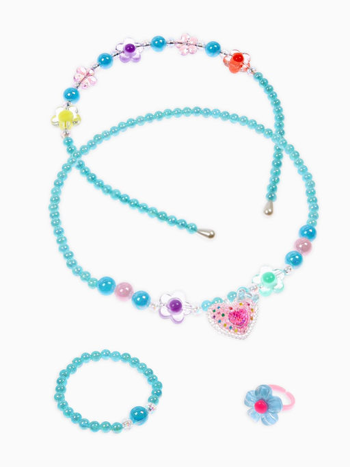 Комплект детский «Выбражулька. Сердце», 4 предмета: клипсы, бусы, кольцо, ободок, МИКС