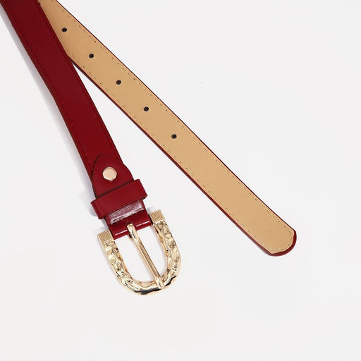 Ремень женский, ширина 2,2 см, винт, пряжка металл, цвет бордовый - Simaland фото 2