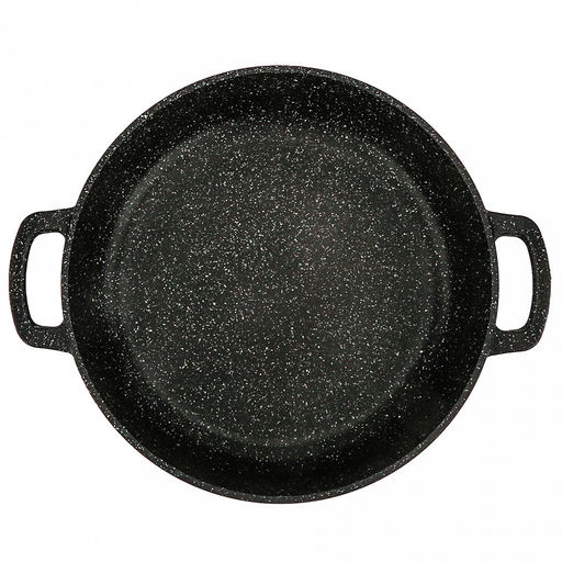 Жаровня с антипригарным покрытием 3,5л, д28см "Гранит Induction", h7см, s0,4см, литые ручки, стеклянная крышка с пароотводом, подарочная упаковка (Россия) Подходит для всех видов плит, включая индукционную.