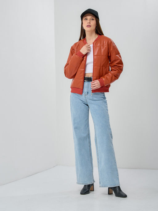 Бомбер стеганый из эко-кожи OD-652-2 - Tantino фото 2