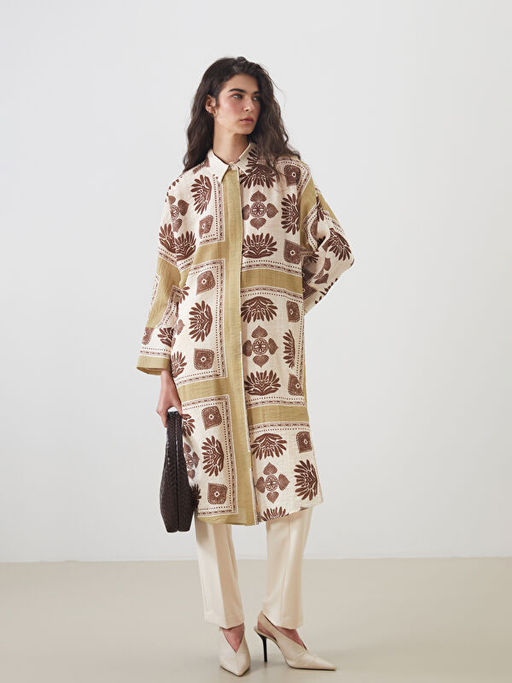 Desenli Oversize Kad?n G?mlek Tunik
